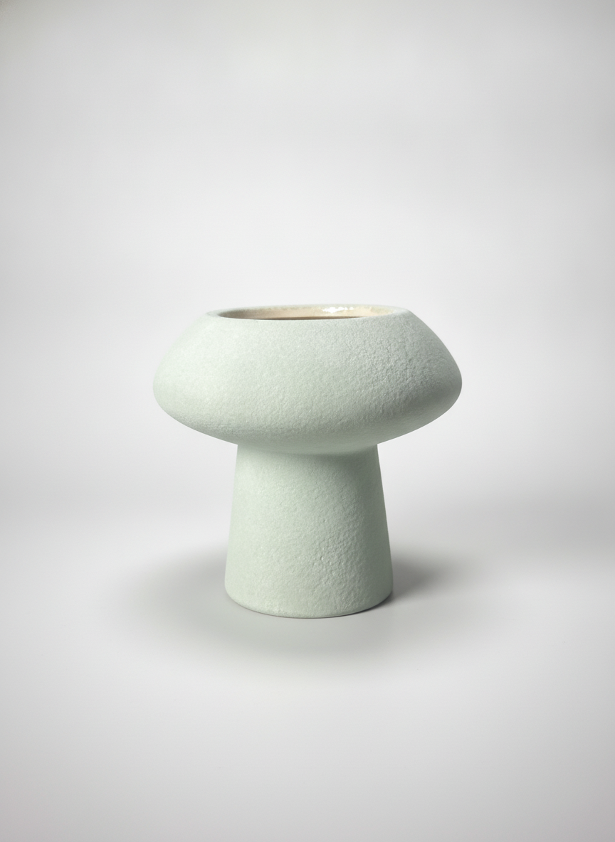 Casual retro green ceramic vase