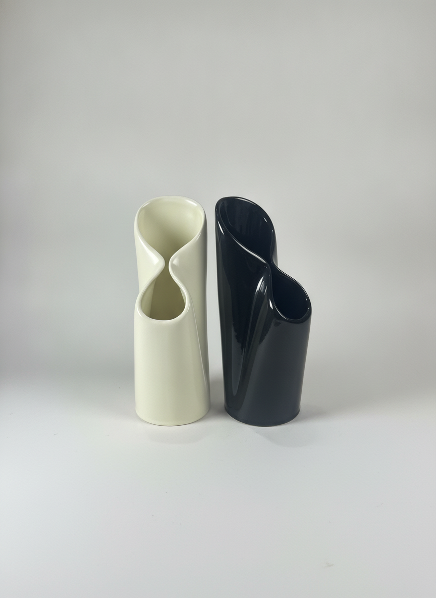Frosted ceramic vases