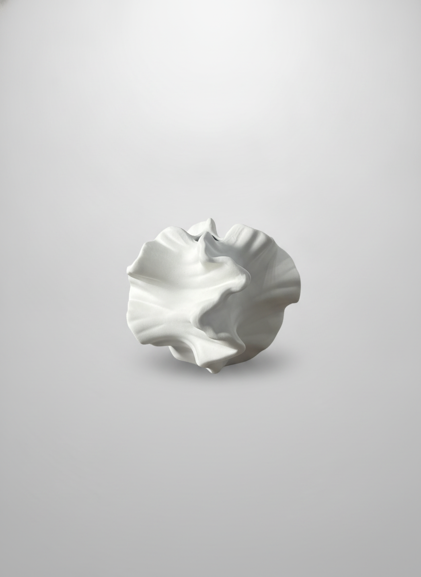 Frosted white plain ceramic vase