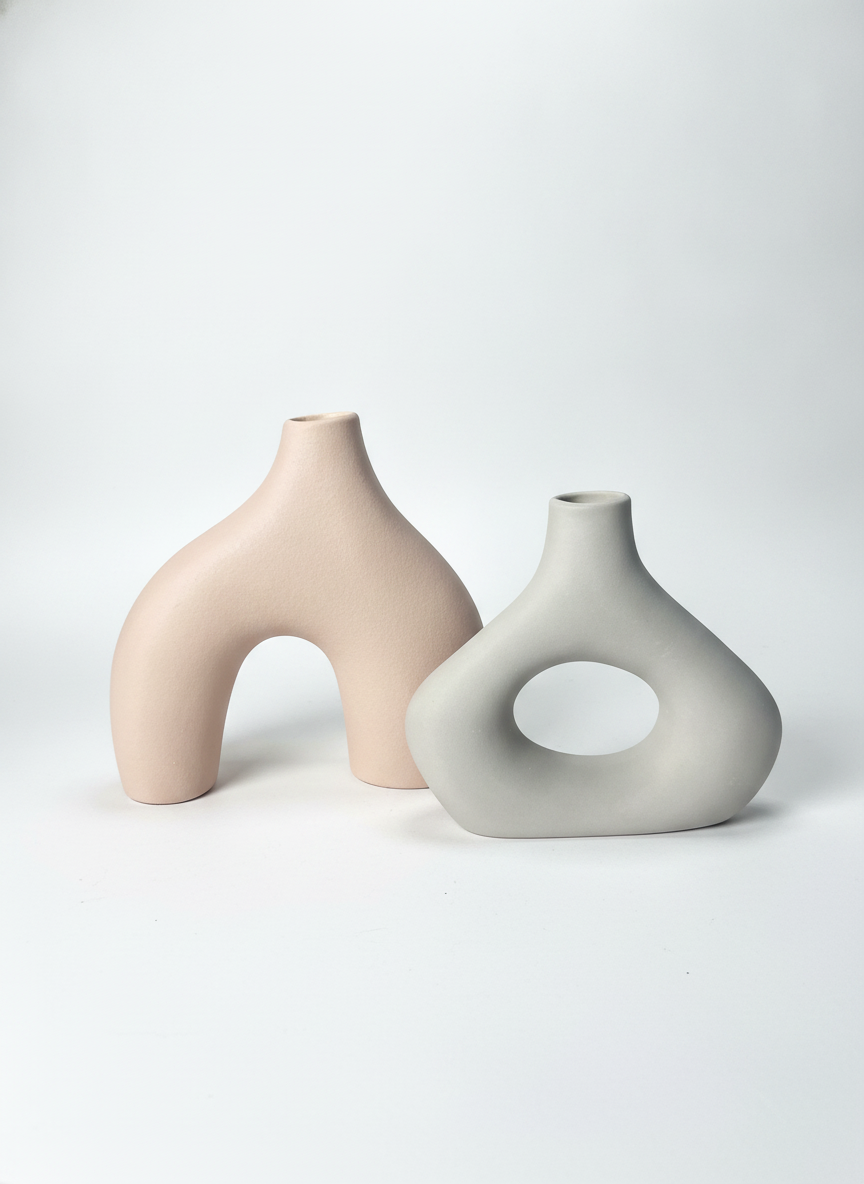 Frosted ceramic vase