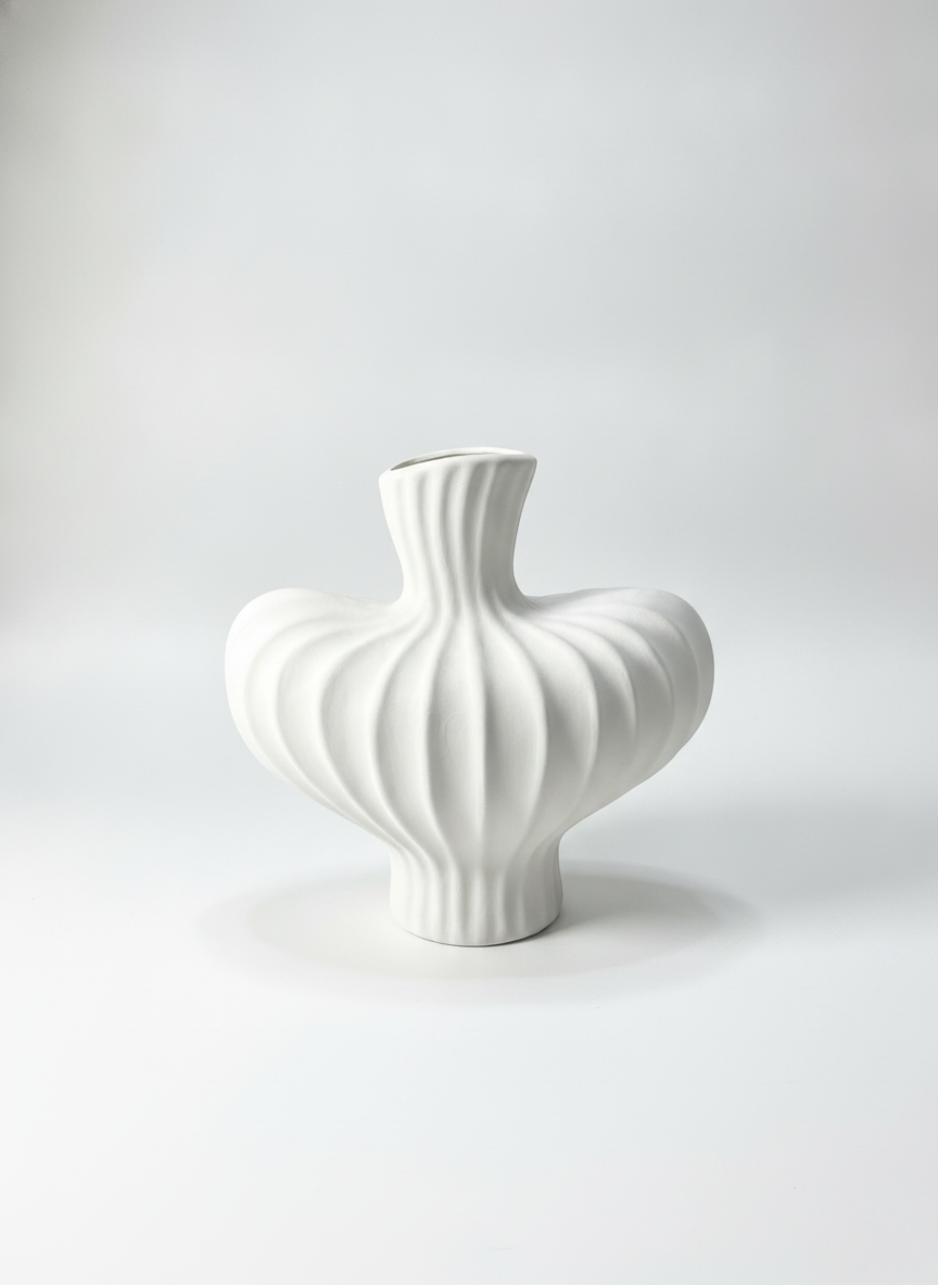 White ceramic vase.