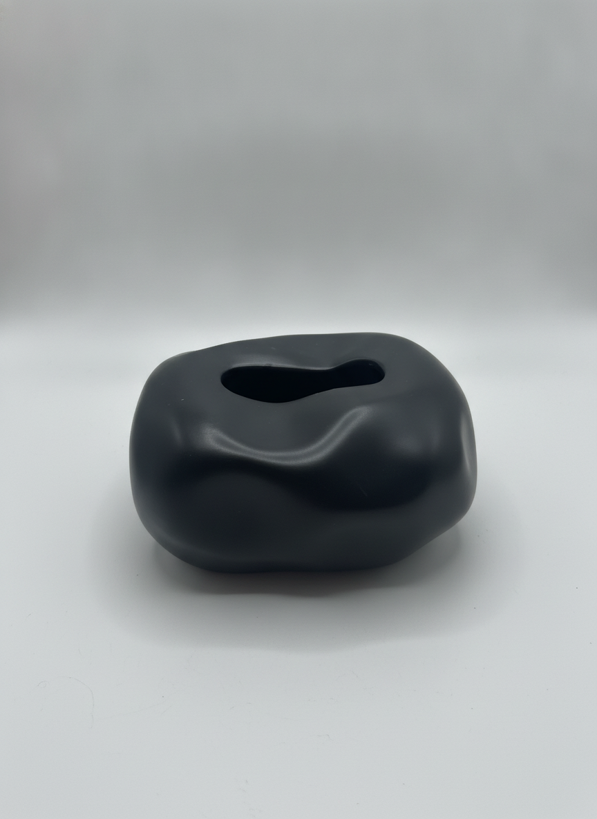 Black tissue ceramic box