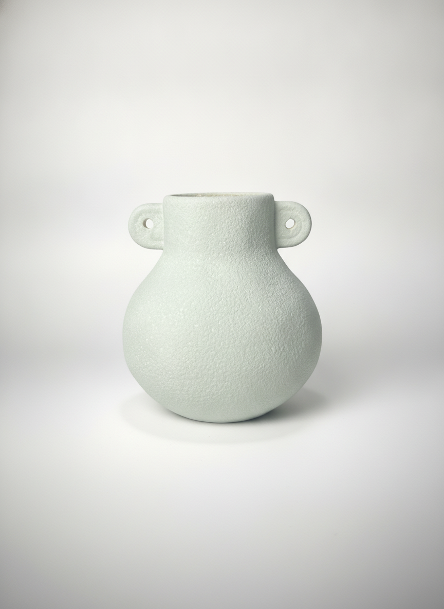 Casual retro green ceramic vase
