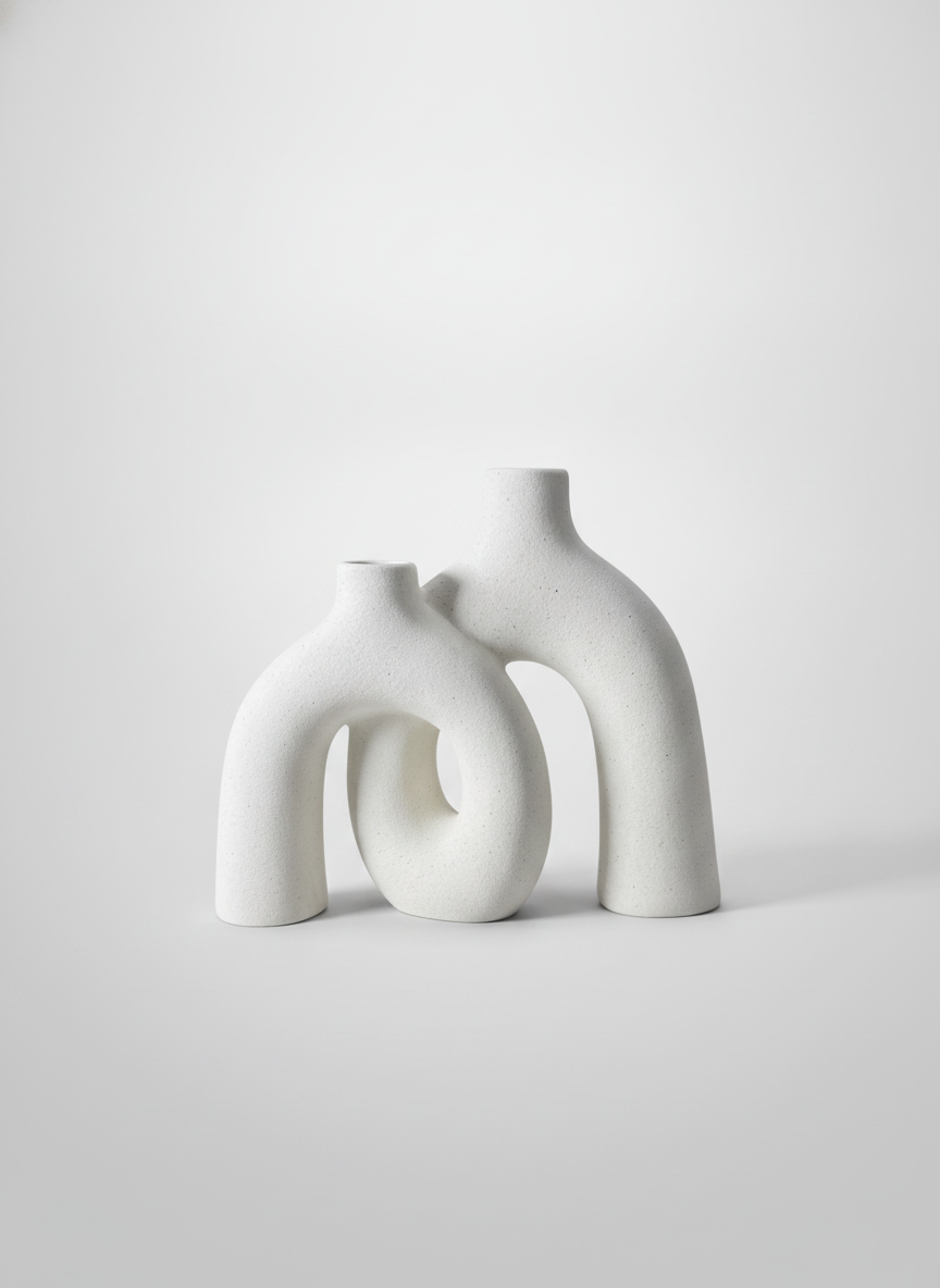 Frosted ceramic vase (cream)