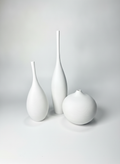 White ceramic vase set of 3
