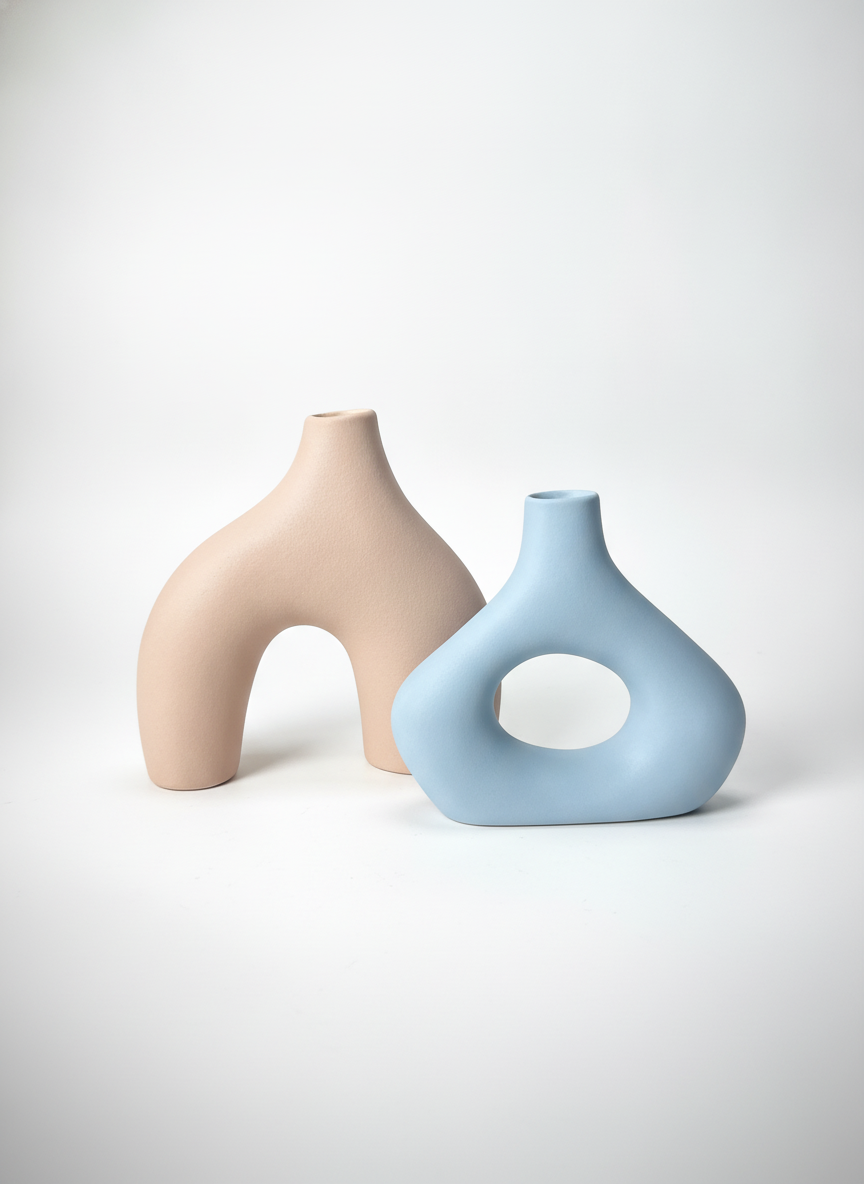 Frosted ceramic vase