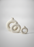 3 set pcs of white ceramic vase