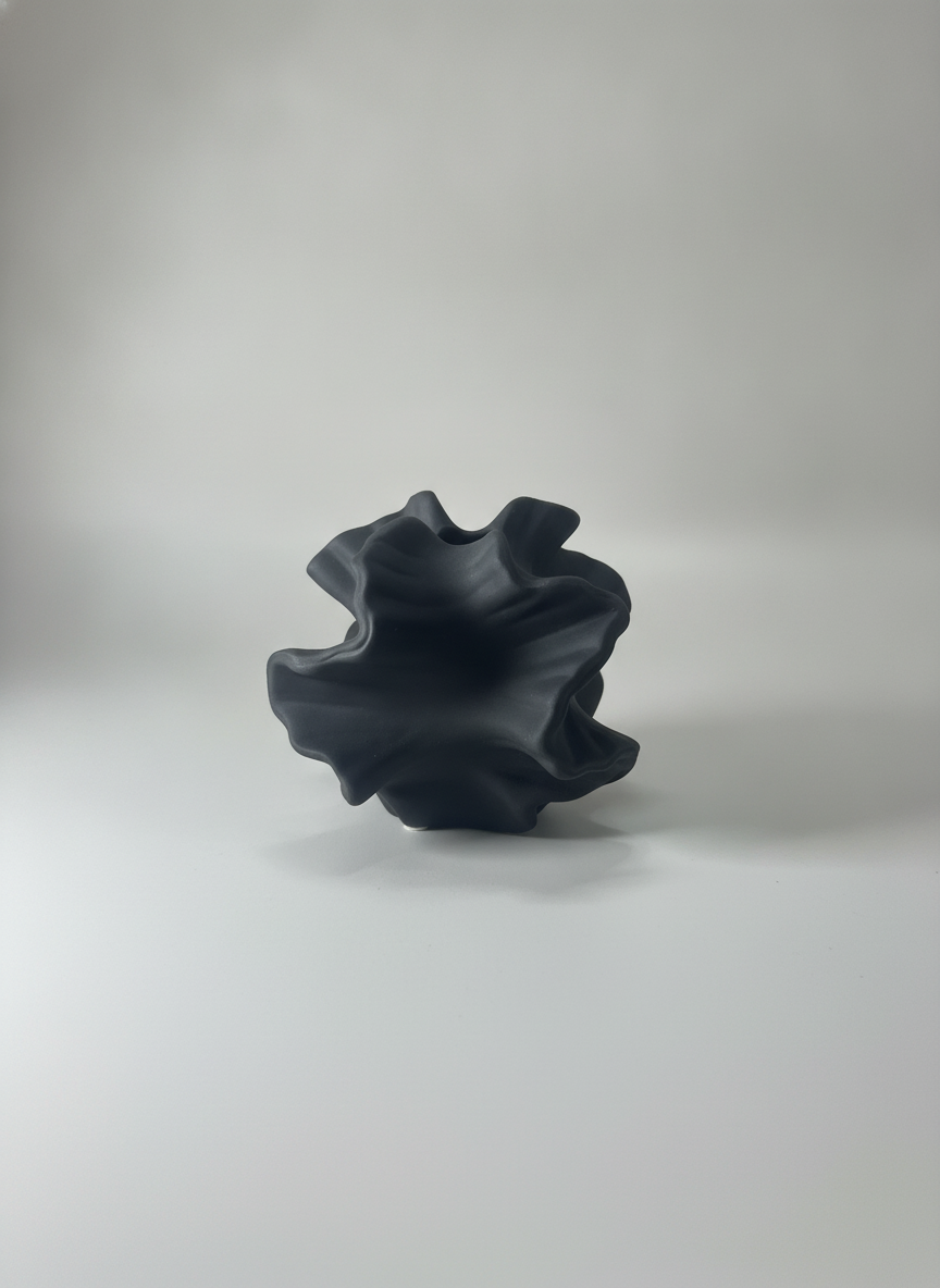 Frosted back plain ceramic vase